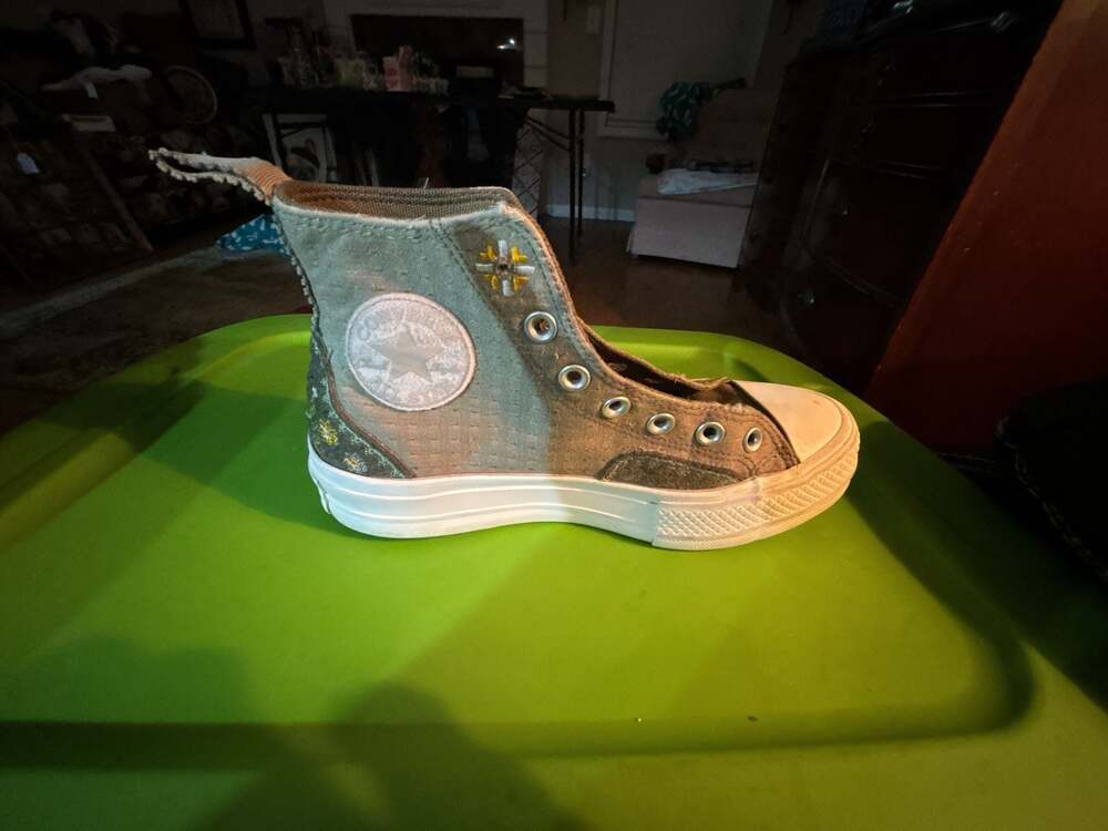 Converse Chuck Taylor All Star Lift Platform Hi Autumn Embroidery Utility Green